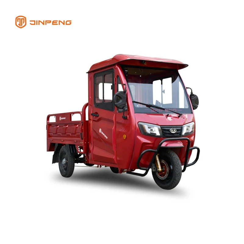 Jinpeng ЕС homologation грузовой трицикл 3 колеса 72V 2000W трехколёсный велосипед с большой ящик и закрытой кабиной
