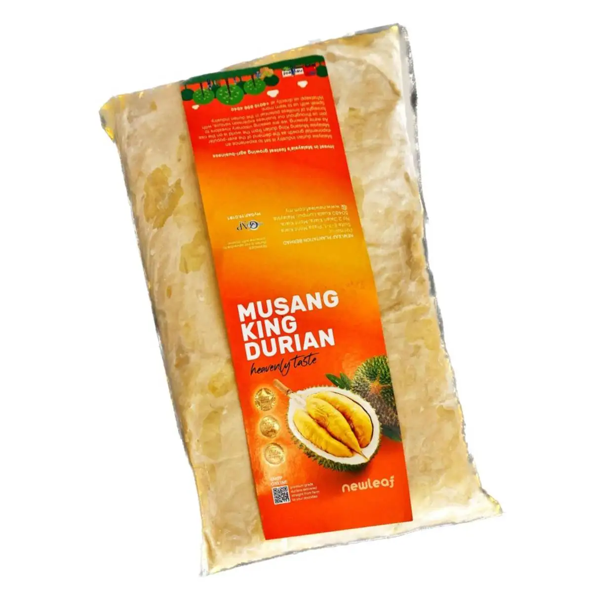 Best Malaysia Wholesale Supplier Premium Grade Delicious Frozen Golden Yellow D197 Musang King 100% Pure Natural Durian Paste