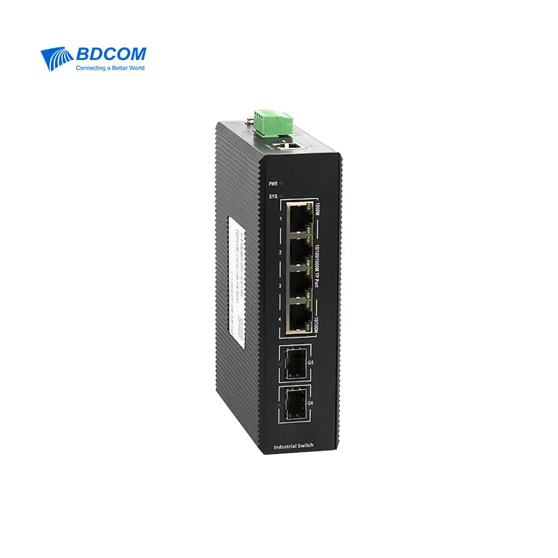 BDCOM IES200-V25-2S4P L2 +(Lite L3) 4-порт Gigabit PoE управляемый коммутатор для промышленного етернета 2-Порт uplink власть
