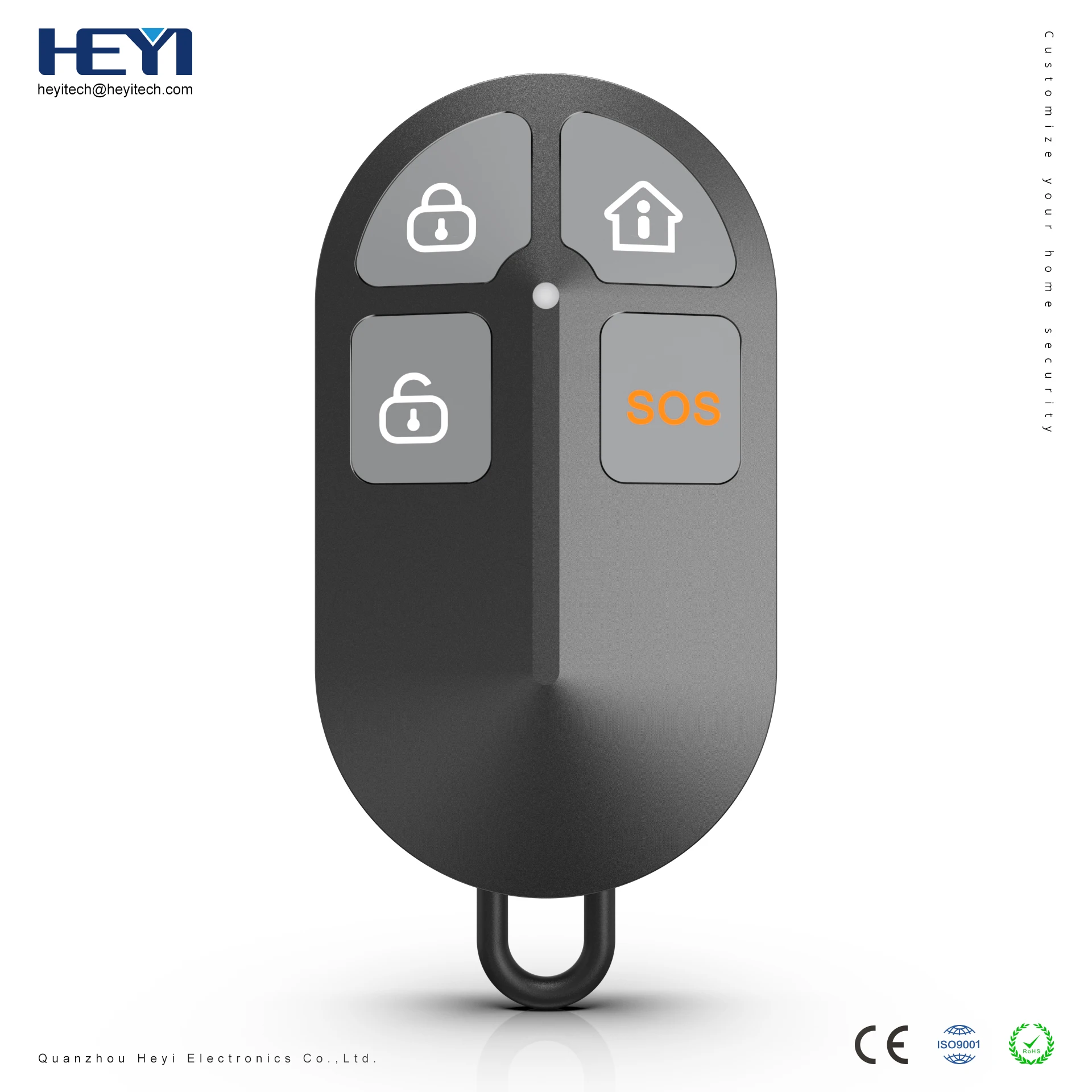 New Design HEYI 433Mhz Alarm Remote Control Keyfob Control for home security Pocket remote control arm disarm panic alarm system