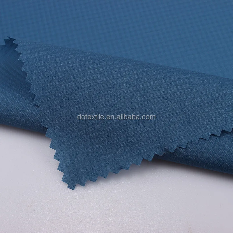 Durable cloth plaid style high density 20d 30d recycled ripstop nylon fabric with environmental material