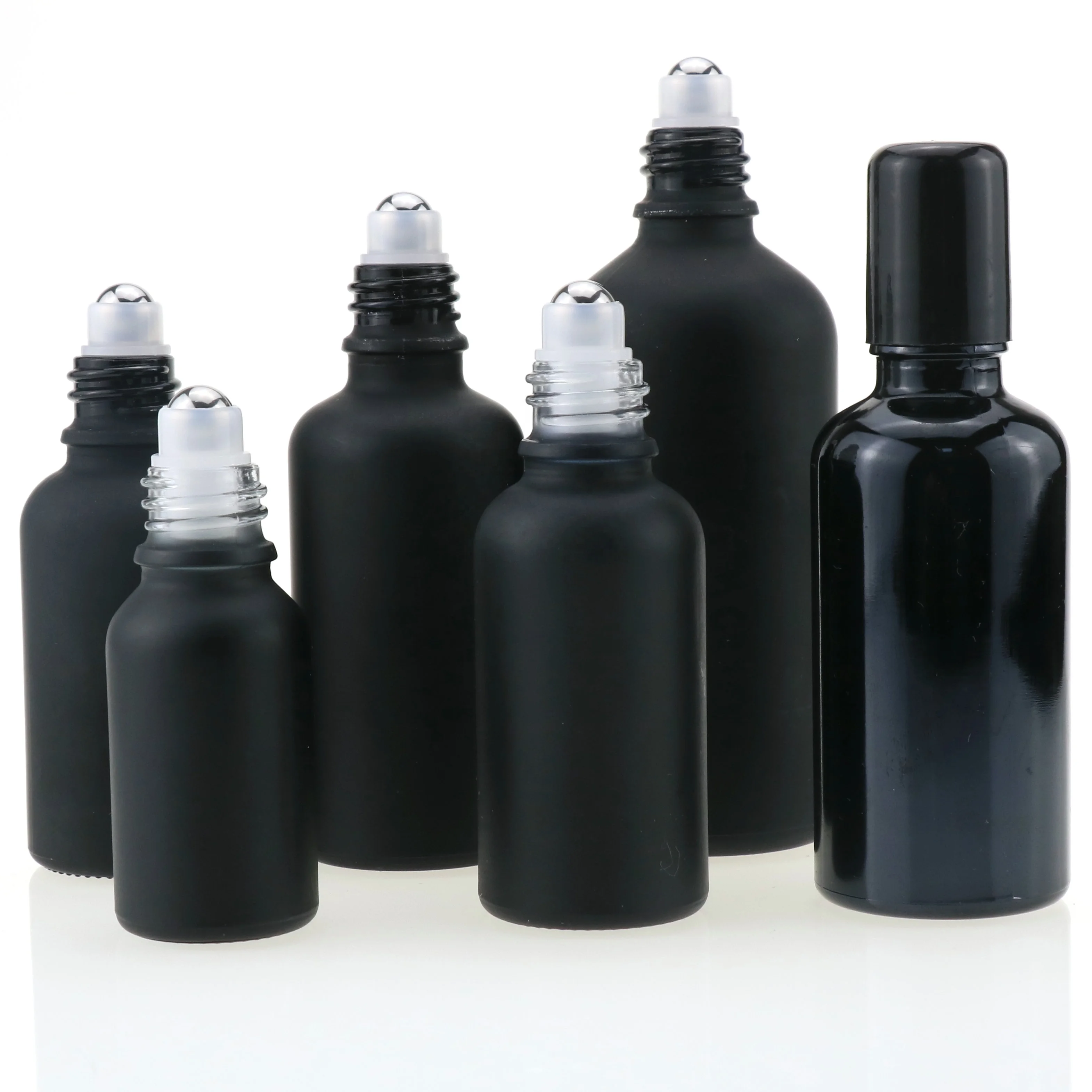 black glass bottle roller ball empty black glass essential oil roll-on bottles 15 ml roll on bottle