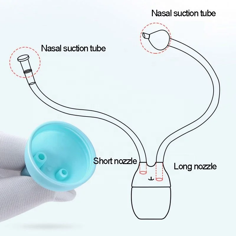 High Quality Newborn Sucker Safe Manual Aspirator Nasal suction to remove Silicone Baby Nose Nasal Aspirator