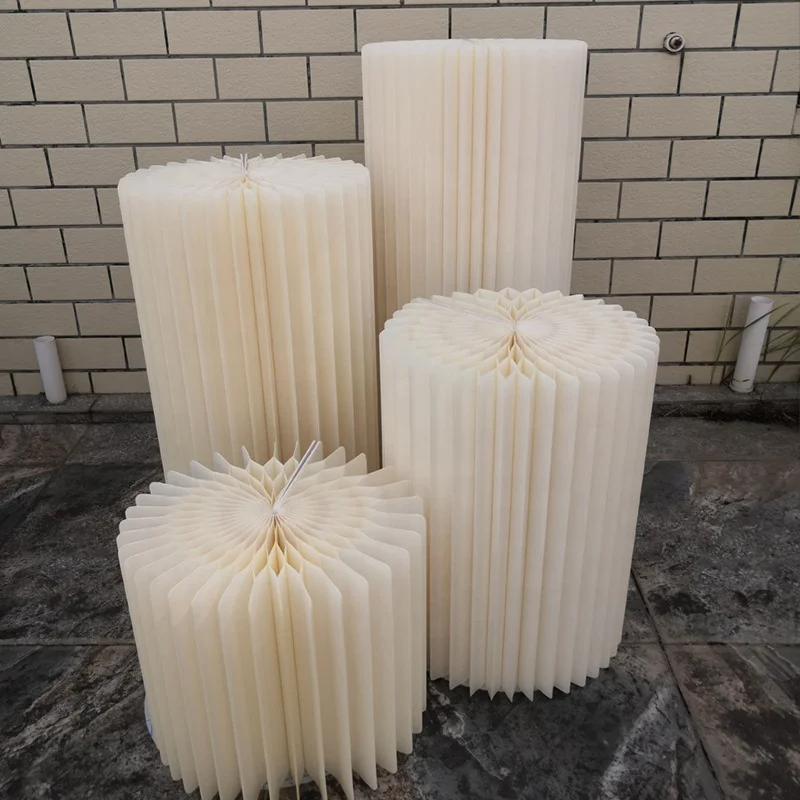 Deformed Folding Cylinderl Paper Cake Plinth Stand Dessert Table Stage Roman Column For Party Wedding Windows Flower Decoration