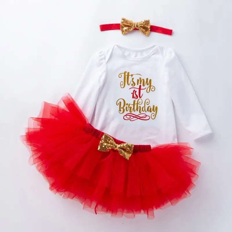 Newborn Clothes Infant Lace 1St Party Princess For Baby Girl 1 2 Years Old Birthday Dress
