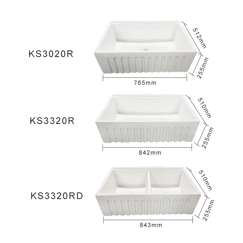 Newest Product Single Bowl White Farmhouse Apron Ceramic American Butlers Kitchen Sink