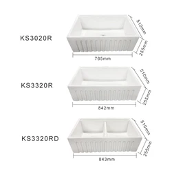 Newest Product Single Bowl White Farmhouse Apron Ceramic American Butlers Kitchen Sink