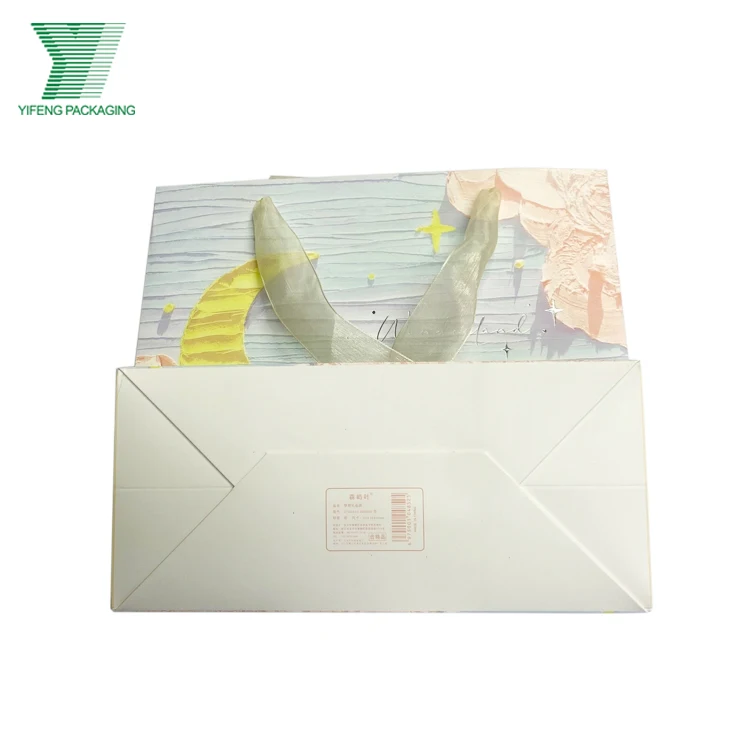 Custom Logo Printed Luxury Paper Bags Jewelry Packaging Gift Beautiful Shopping Bag With Ribbon Close