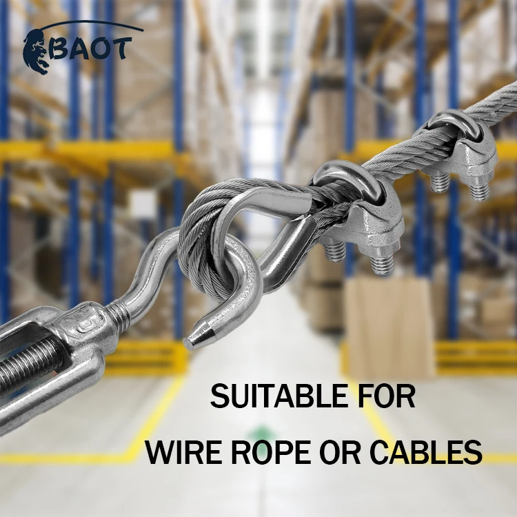BAOT Heavy Duty Galvanized Hook and Eye Turnbuckle with Rigging Screw 6mm