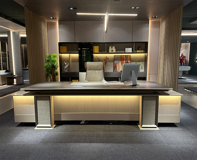 Factory Hot Sale Executive Office Desk with Shelves Business Furniture Desk Workstation