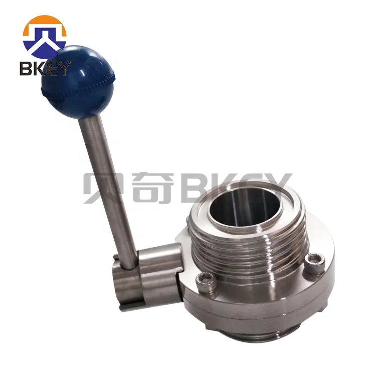 Best Price SS304/316L 3 or 4 Position Pull Handle Sanitary Butterfly Valve with Clamp Ends