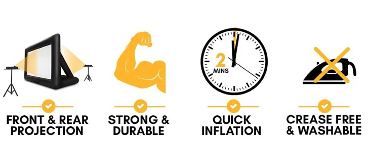 4:3 Size 12 / 13 / 14 / 15 / 16 / 17 / 18 / 20 Feet Outdoor Inflatable Projection  Cinema Movie Screen For Sale