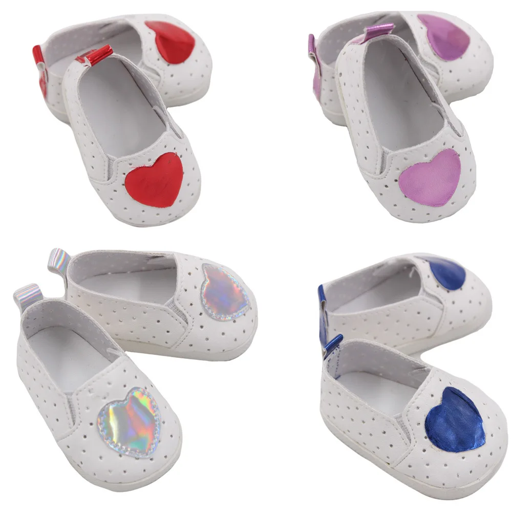Heart 4 Colors Shoes for New Born Baby Dolls Cute Shoes for 18 inch Baby Doll Shoes