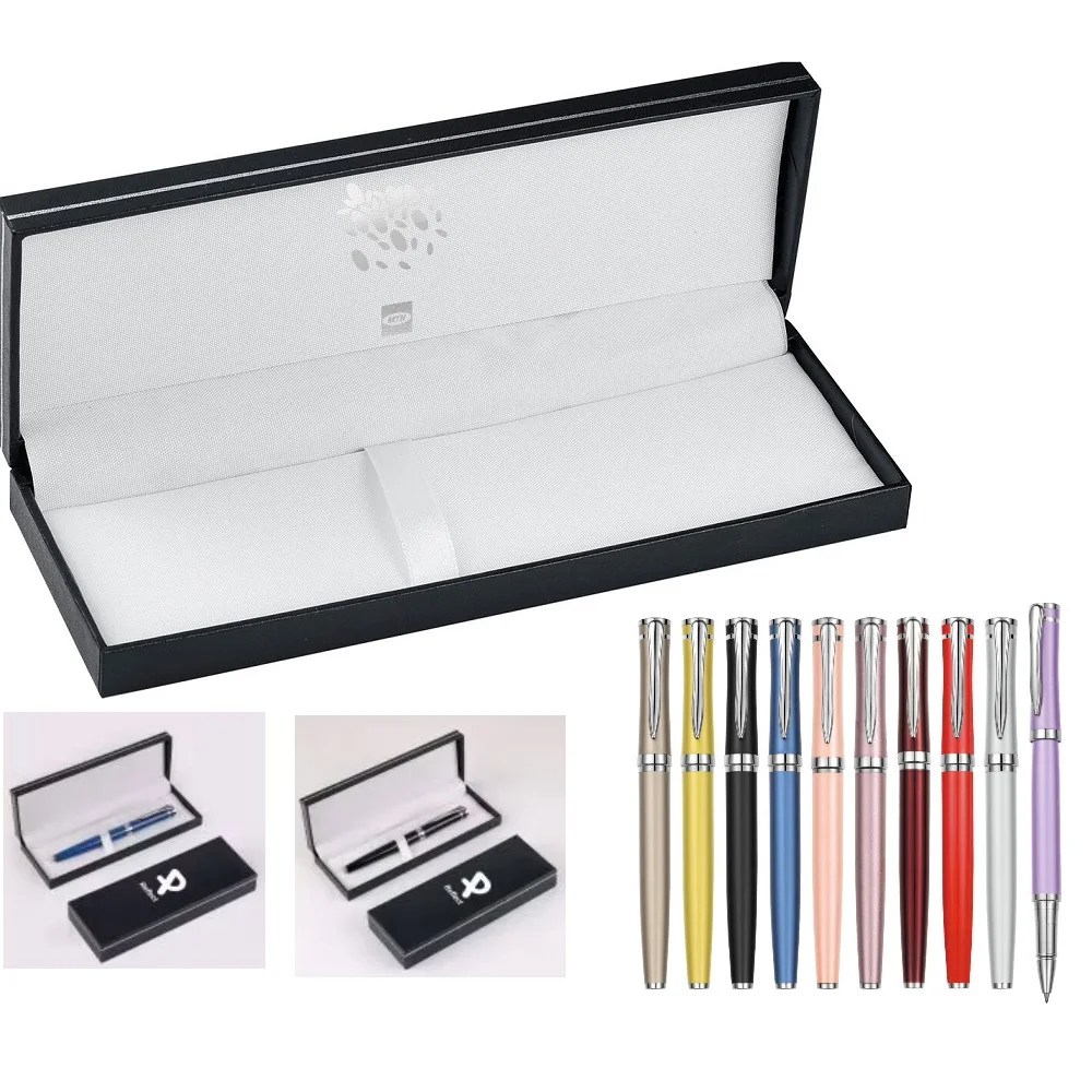 high quality custom logo metal roller pen and gift box personalized promotion gift item for men and women