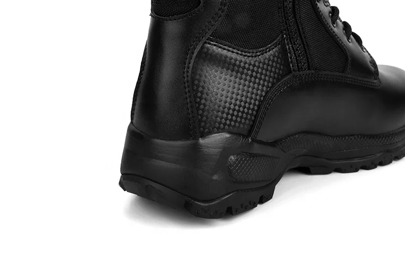 Черные кожаные военные тактические ботинки до щиколотки, армейские ботинки для мужчин