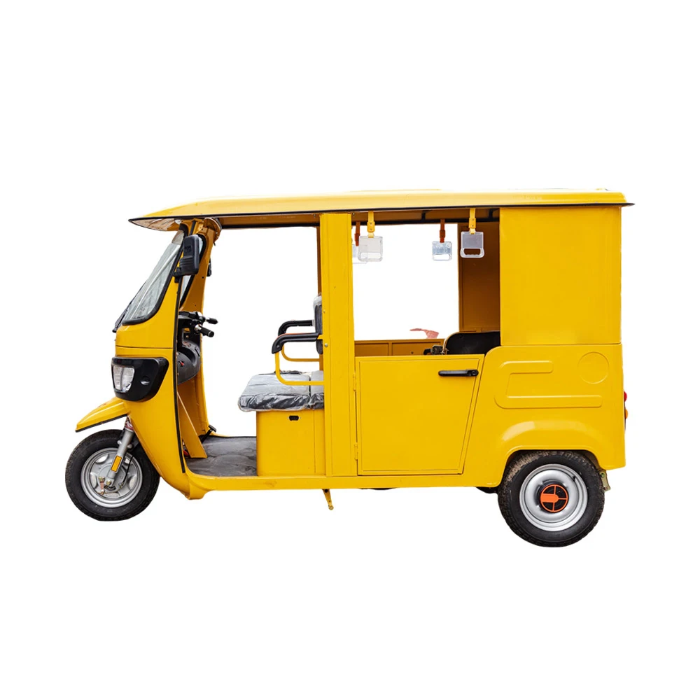 3 wheel electric tricycle tuktuk india taxi bajaj auto rickshaw extra-large space sightseeing enclosed electric tricycle