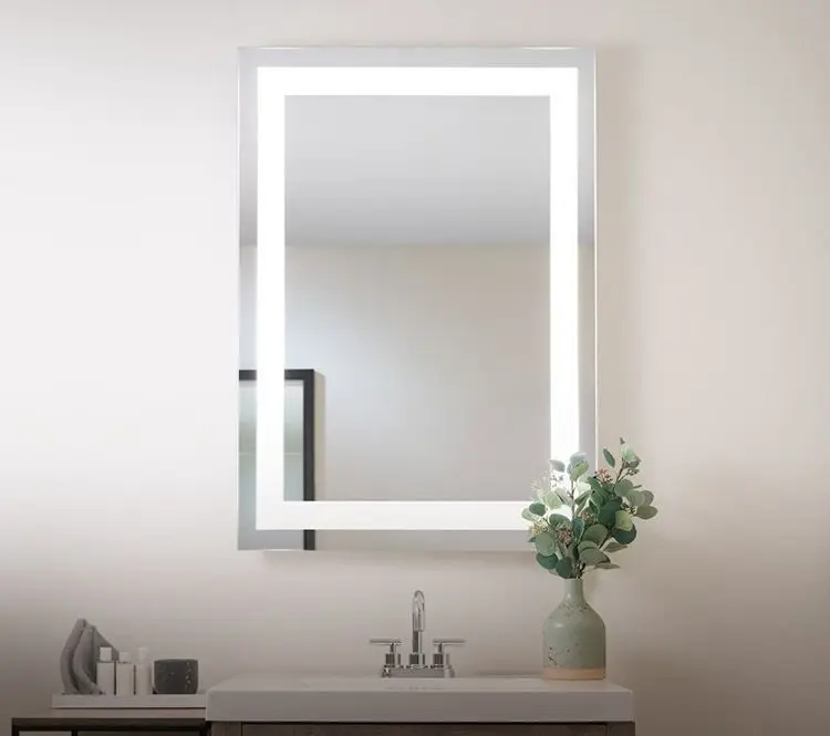 
Hotel led wall mirrors frameless bath mirrors bathroom lighted glass mirror with waterproof IP44 rating 