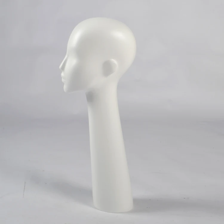 export quality FRP long neck wig mannequin head form for hat display