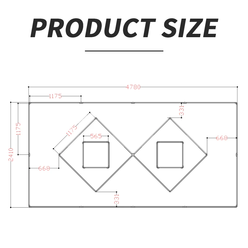 Super Bright Car Workshop Supermarket Lighting Hair Salon Square Shape Car Wash Beauty Lamp