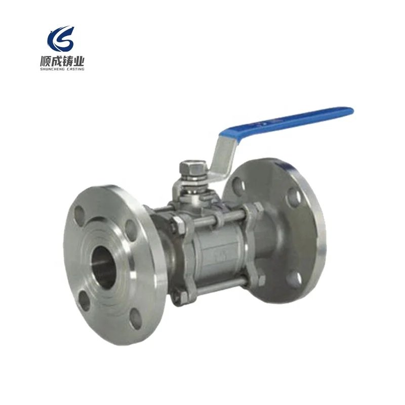 ANSI Class 300 3 Piece Stainless Steel Flanged SS Ball Valve with Handle