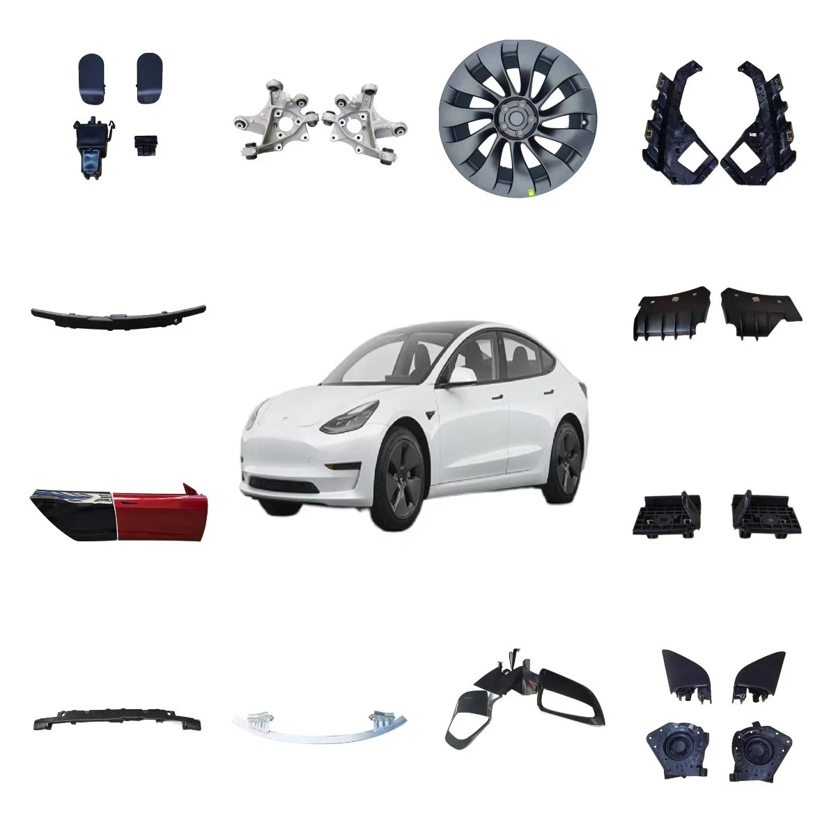 Original New and used Auto Parts Front/Rear storage box license plate holder console Car Spare Parts For Tesla Model 3 Y S X