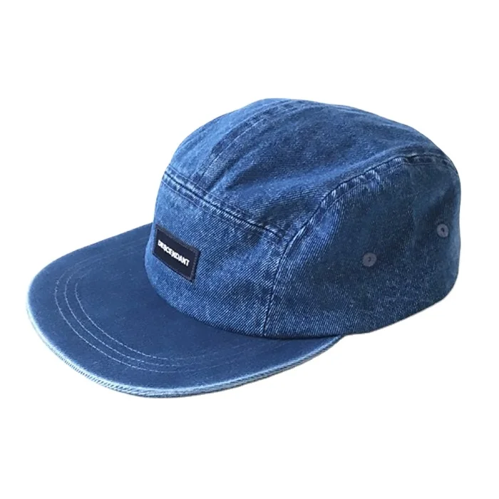 5 Panel Hat Custom Patch Denim Woven Patch Trucker Caps Custom Leather Matel Strap Hats Hats 5 Panel