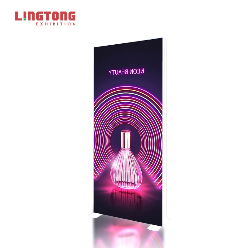 Free Standing SEG Lightbox for Exhibition Display Doubled Side Aluminium Extruded Profile Frame Textile Lightbox