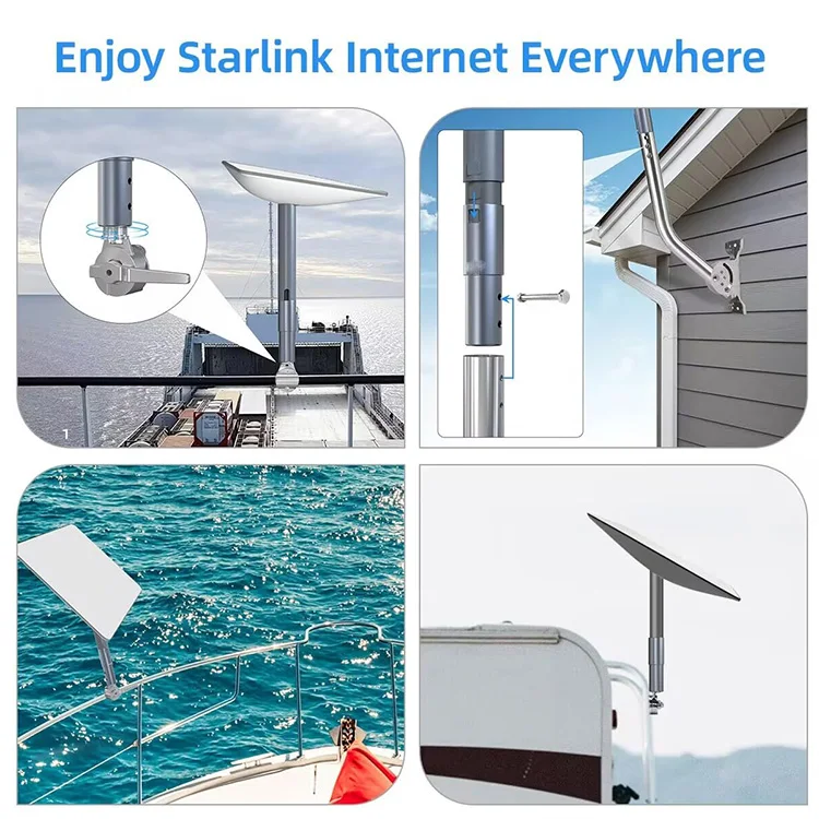 JH-Mech Pipe Mount Adapter for V2 Rectangular  Antenna TV Mast Aluminum Antenna Mount Adapter