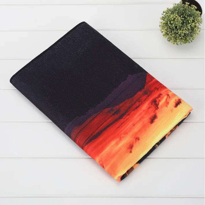 Recycled Plastic Microfiber Fabric Printed Mermaid Scale Flower Country Road Checkered Beach Towel