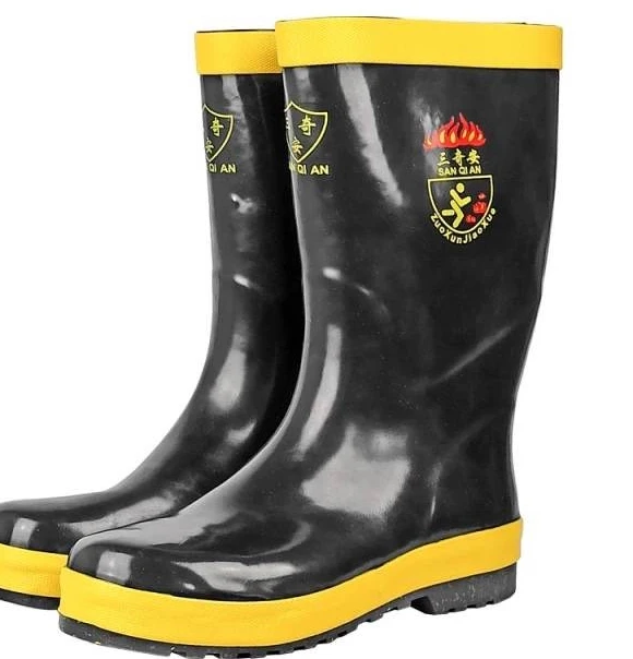 Fire Fighting Boots Eco-friendly Rubber Sole Personal Care Yellow Fire Fighting Shoes