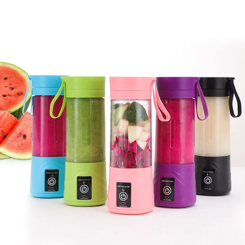 Color option USB portable blender personal juicer extractor outdoor mixer for juicer 4 blades mini blender