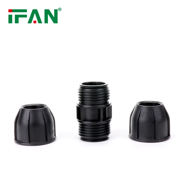 IFAN Low Price HDPE Fitting 20-110 Black Equal Socket Elbow Tee PP Compression Fitting