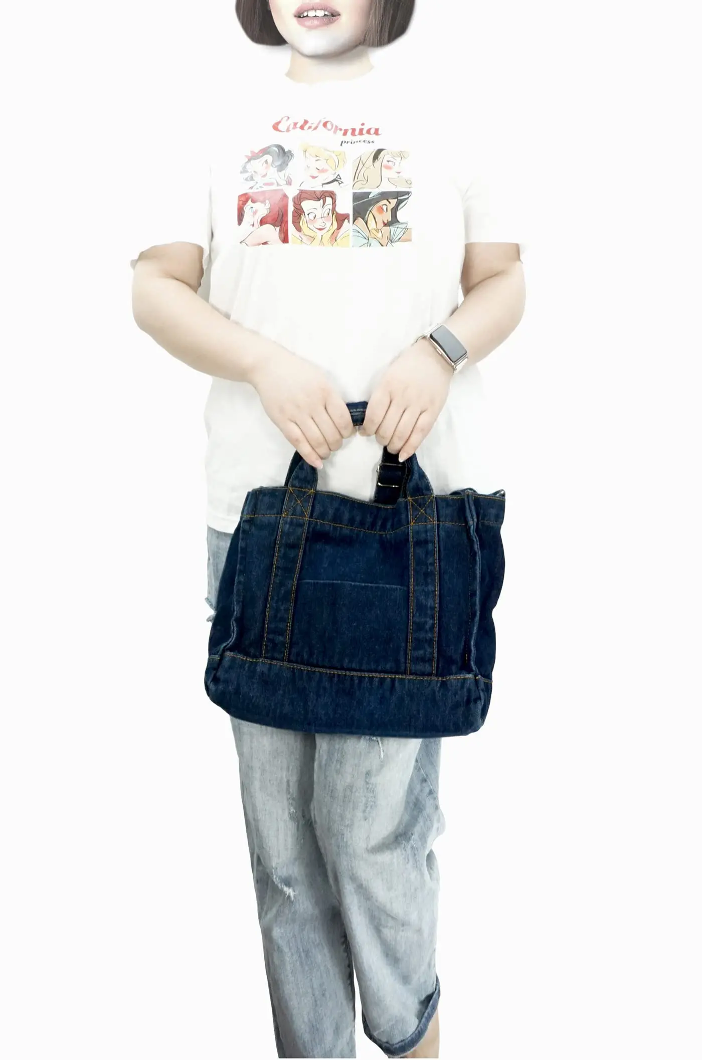 Tote  Handbag for Women Casual Hobo denim Bag Retro Crossbody  Bag Large Capacity Denim Purses With Custom Logo