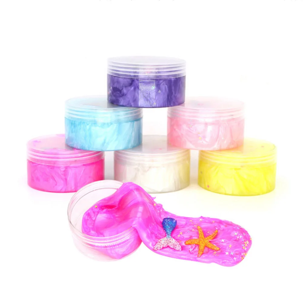 WH492 New Style Factory 6 Colors Attractive Pearl Slime Glitter Jelly Putty Kids Toy