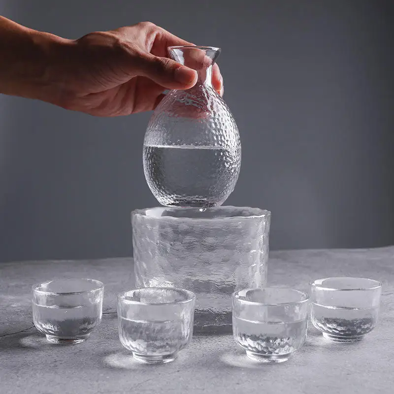 Japanese sake pot set small wine cup white divider household wine warmer fruit cup glass wine set
