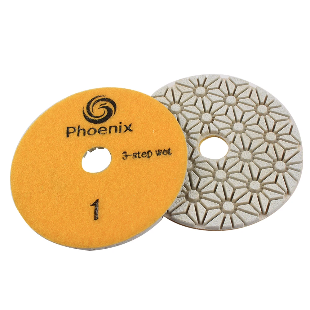 RAIZI Phoenix 4inch/100mm 3 step Wet Granite Polishing Pads