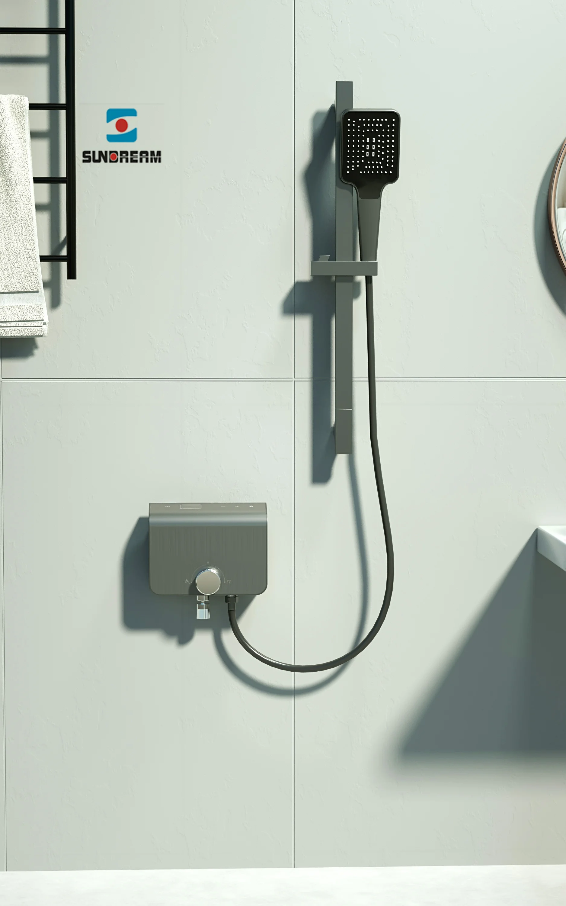 SUNDREAM smart brass rain shower set luxury bathroom faucets rain shower set with head shower