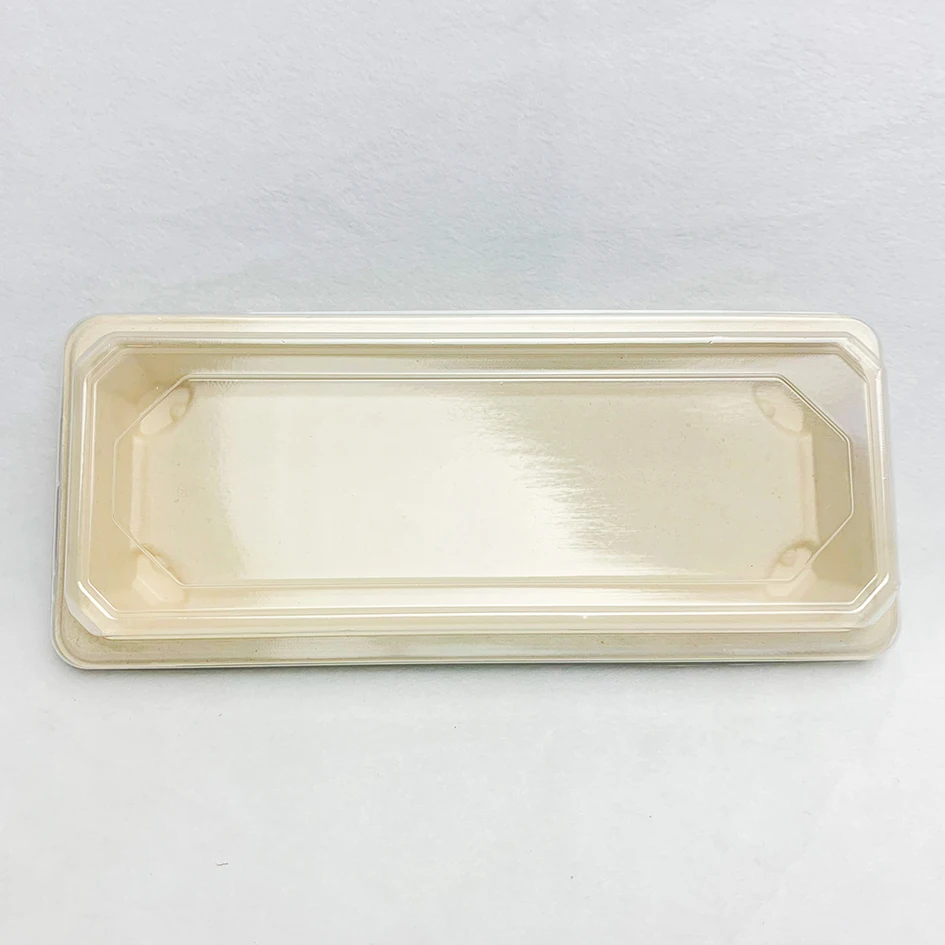 Biodegradable Compostable Disposable sugarcane Sushi Tray Bagasse Japanese Cold Food Dinnerware Tray