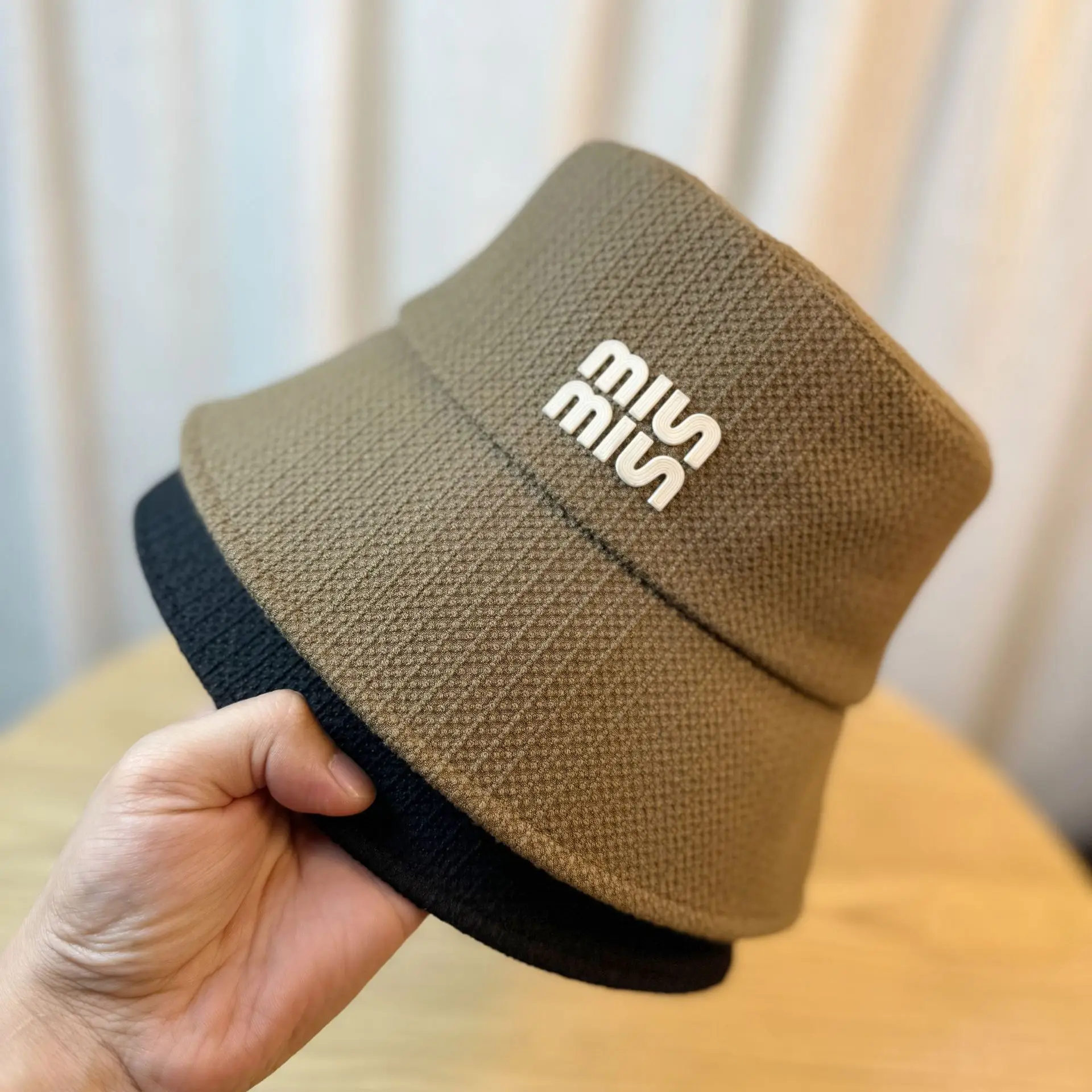 Autumn winter WAFFLE letter bucket hat women panama fisherman hat