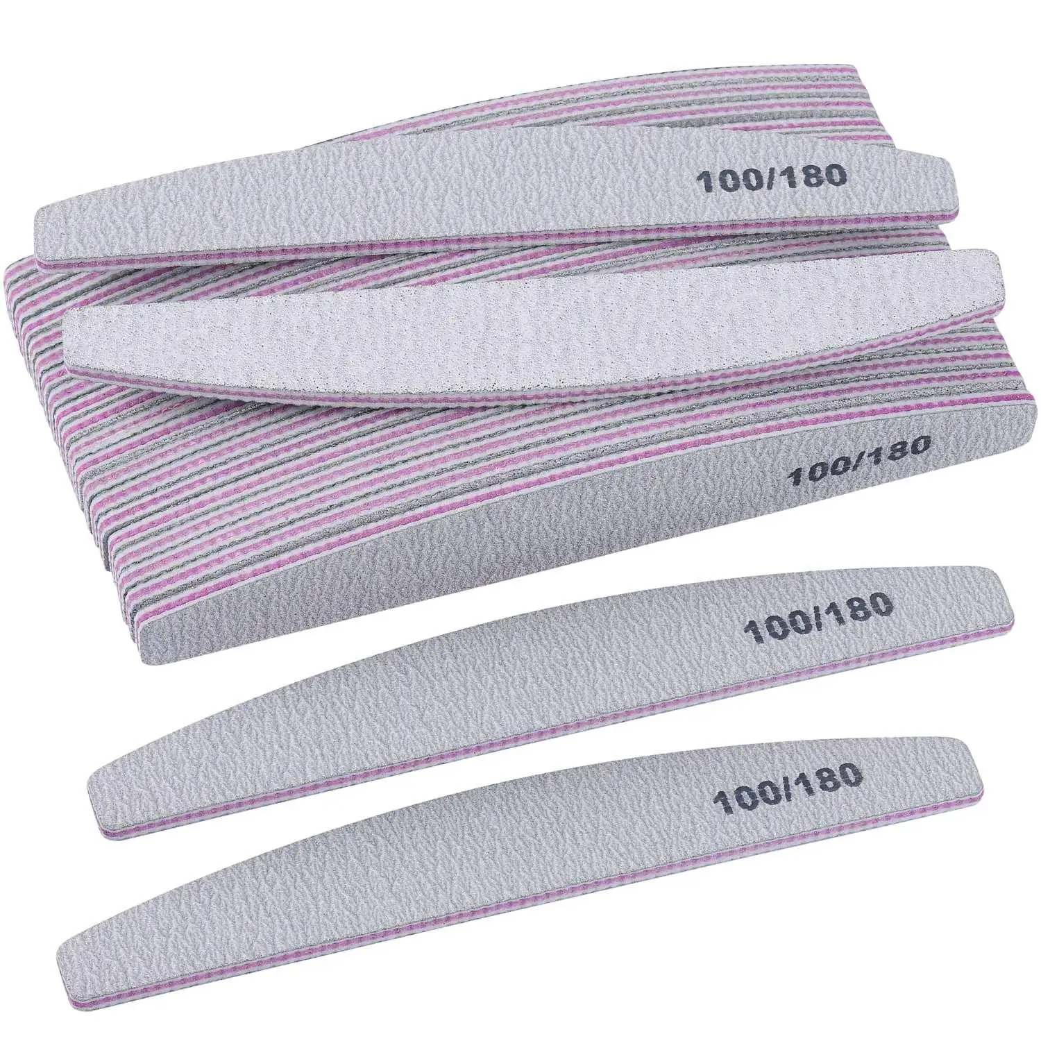 Professional Custom Double Side Disposable Nail File 100/180 Sandpaper Nail File