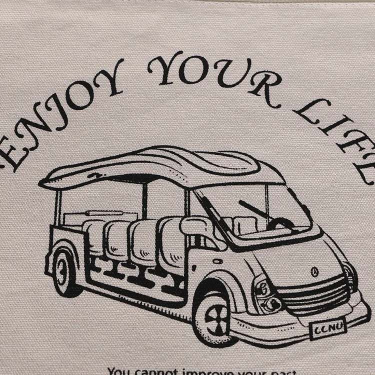 Factory Raw Cotton Quality Promotional Makeup pouch bag Custom Printed Tote Zipper Cotton Canvas Bag