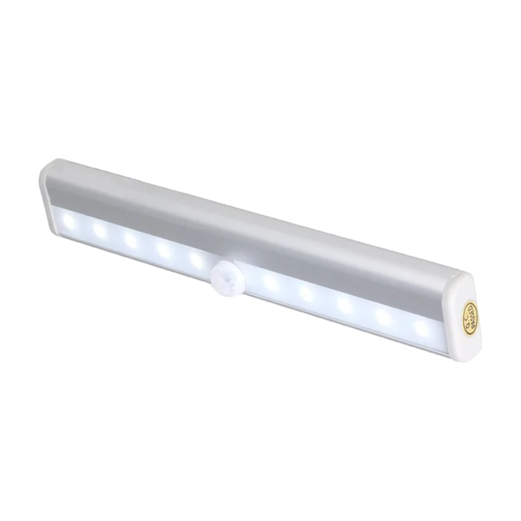Usb rechargeable wireless kitchen led strip light 4000k 10led under wardrobe cabinet light with infrared sensor