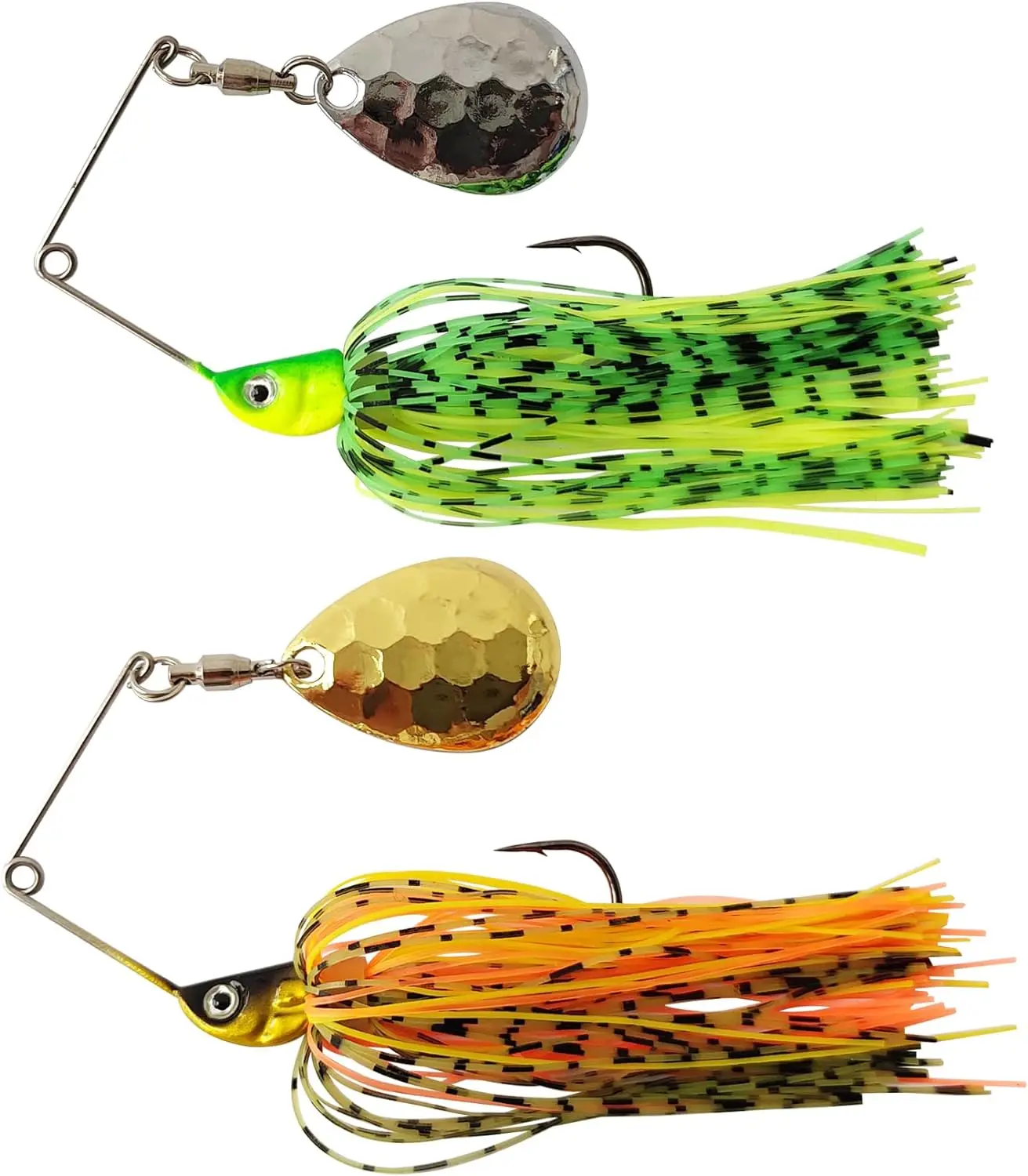 Spinner Baits for Bass Fishing Multi-Color Kits, Double Willow & Colorado Blades with Silicone Skirt Bass Spinner baits B06
