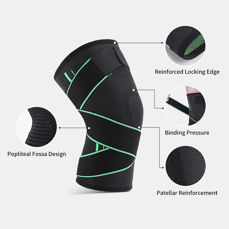 Customized Strong Powerlifting Weightlifting Support Compression Knee Brace Sleeve Gym Workout Weightlifting Knee Pad