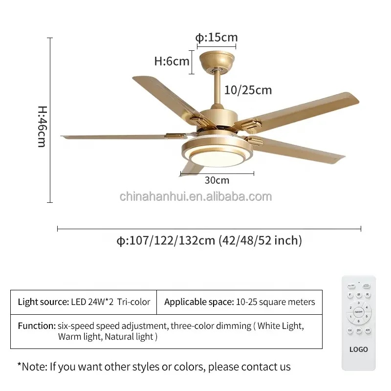 Hot selling Ceiling Fans with Remote Control and Lights