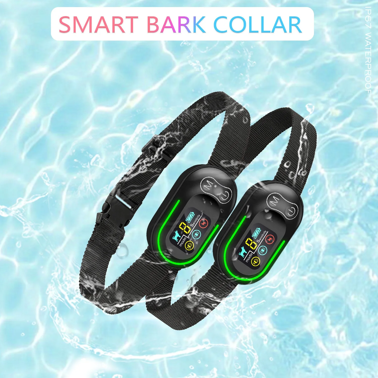 2022 New High Tech Rechargeable Anti Bark Collar Static Shock Waterproof Dog Barking Collar