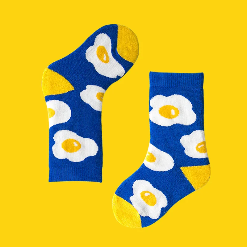 YUELI wholesale cotton custom terry baby socks spring cartoon animals kids socks