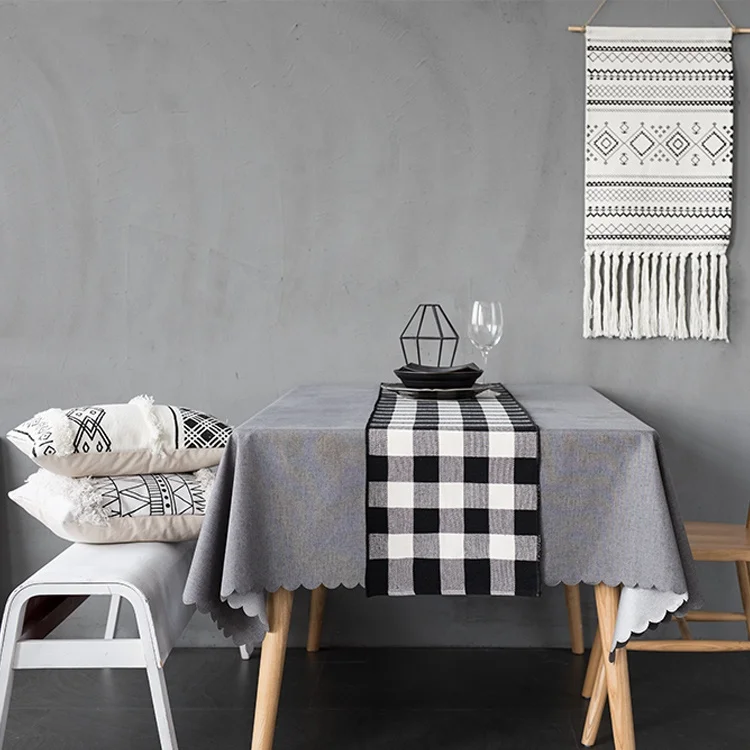 
Farmhouse Decorative Table Runner Cotton Buffalo Check Table Runner Table Runner Black/White 