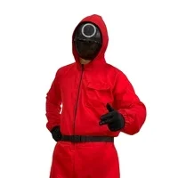 456 Costume Cosplay Tracksuit Red Jumpsuit Custom Logo Clothes Outfit Set Halloween Masque Jacket Squid Game Clothes Costume