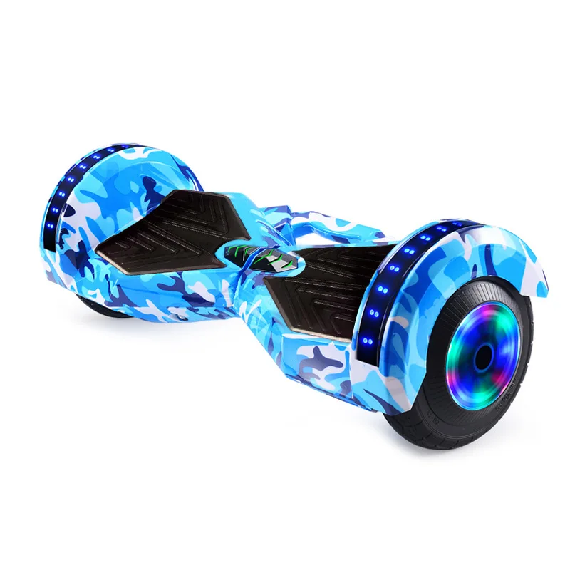 8 Inch LED Light Electric Self Balancing Scooter Go Kart Handle Cheap Two Wheel Smart Balance Hoverboard With Handle